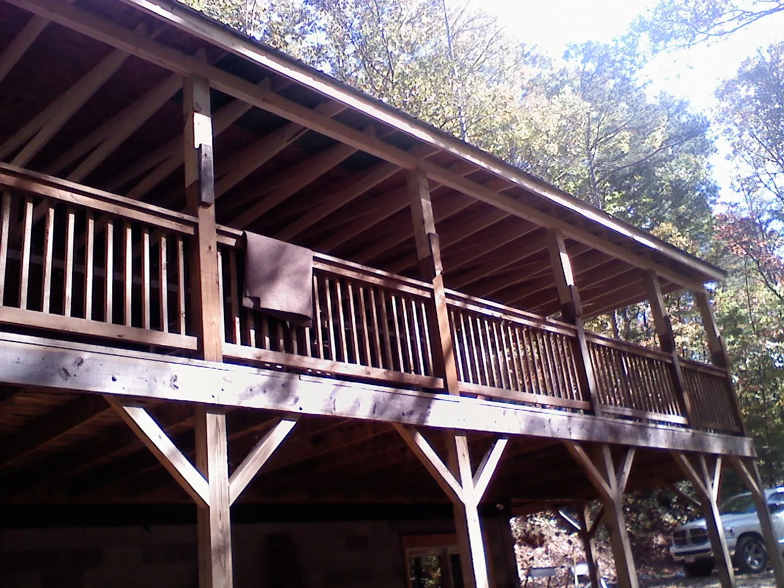 Timber framing under a new elevated porch and deck — Roof Leak Repair in Nutley by Roofing Brothers
